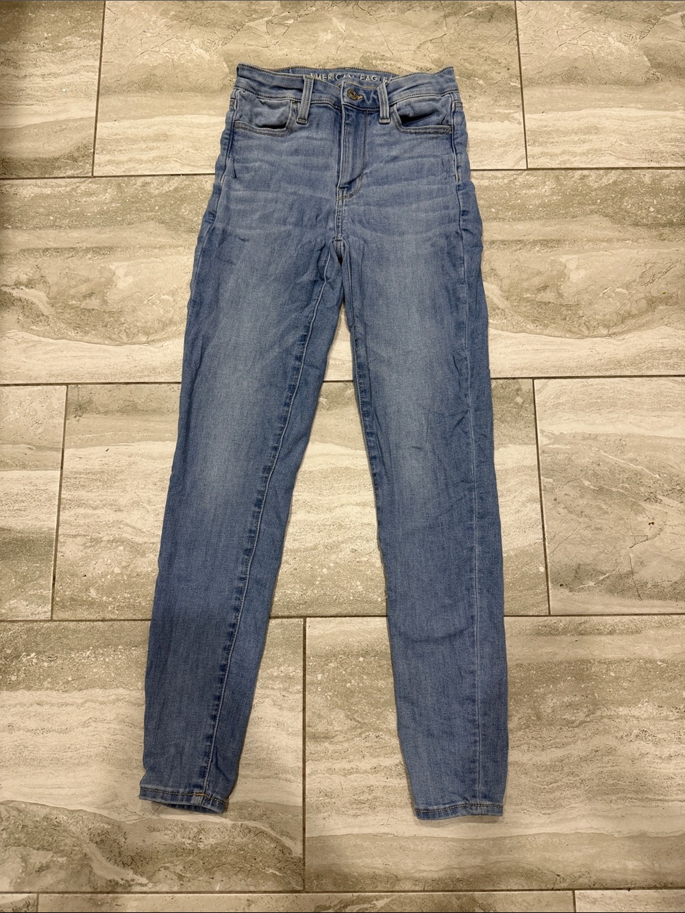 American Eagle Outfitters Women's Skinny Jeans - Light Blue Denim